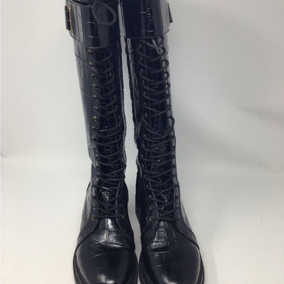 Michael Kors size 8 1/2 Stark crocodile leather combat boots - Picture 3 of 15